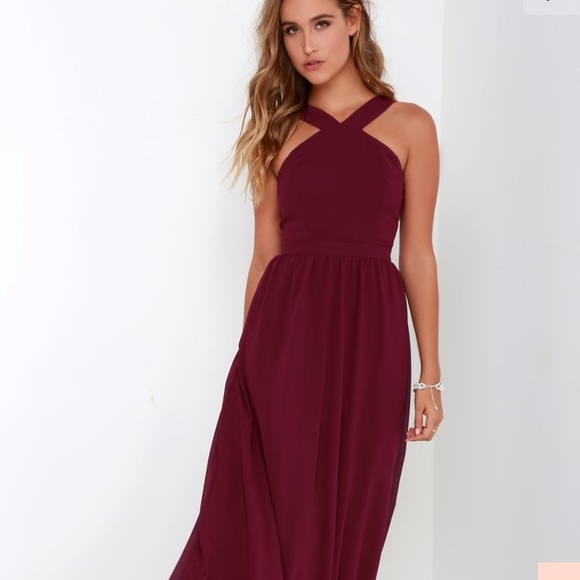 Lulus Dresses & Skirts - Lulus Air of Romance Burgundy Maxi Dress